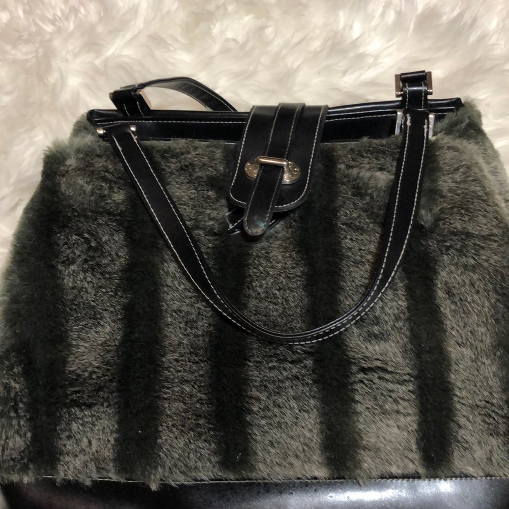 Faux fur hobo bag